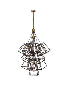 Fulton 13 Light Large Foyer Chandelier - Bronze and Brass