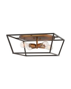 Fulton 4 Light Flush - Bronze and Brass