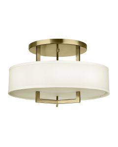 Hampton 3 lt Semi-Flush - Brushed Brass