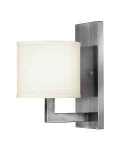 Hampton 1 Light Wall Light - Antique Nickel, Ivory Shade