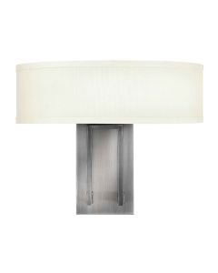 Hampton 2 Light Wall Light - Antique Nickel, Ivory Shades