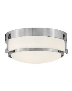 Harper 3 Light Flush - Polished Chrome, Steel, Opal Etched Glass