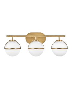 Hollis 3 Light Wall Light - Heritage Brass, Steel, Clear Seeded Glass