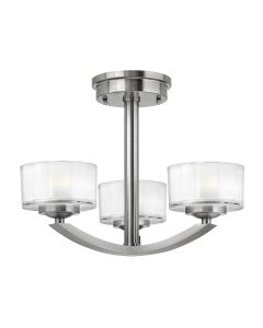 Meridian 3 Light Semi-Flush - Brushed Nickel
