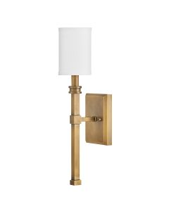 Moore 1 lt Wall Light - Heritage Brass with Ivory Linen Shade