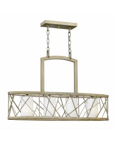 Nest 4 Light Island Chandelier - Silver Leaf