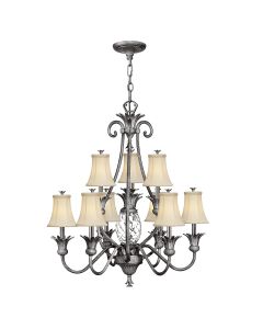 Plantation 10 Light Chandelier - Polished Antique Nickel