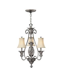 Plantation 3 Light Chandelier - Polished Antique Nickel