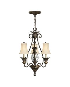 Plantation 3 Light Chandelier - Pearl Bronze