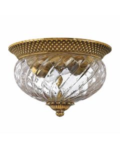 Plantation 2 Light Flush - Burnished Brass