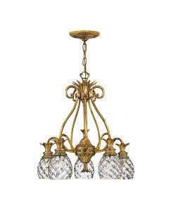 Plantation 5 Light Chandelier - Burnished Brass
