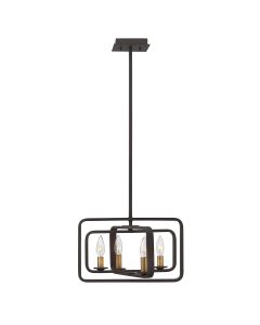 Quentin 4 Light Wide Pendant Chandelier - Buckeye Bronze