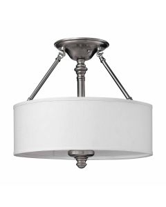 Sussex 3 Light Semi-Flush - Brushed Nickel