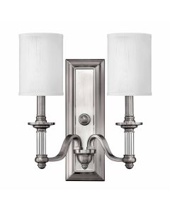 Sussex 2 Light Wall Light - Brushed Nickel