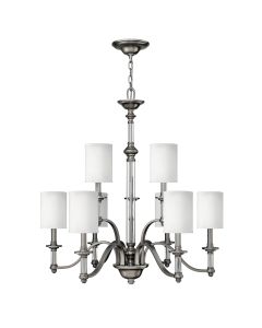 Sussex 9 Light Chandelier - Brushed Nickel