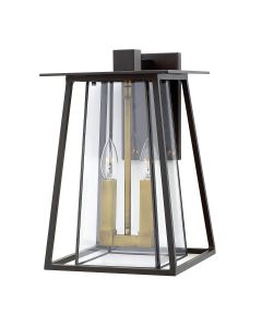 Walker 2 Light Large Wall Lantern - Buckeye Bronze with Heritage Brass