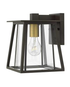 Walker 1 Light Small Wall Lantern - Buckeye Bronze with Heritage Brass