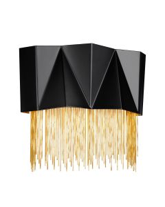 Zuma 3 Light Wall Light - Satin Black / Gold