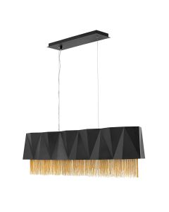 Zuma 6 Light Pendant - Satin Black / Gold