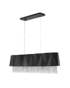 Zuma 6 Light Pendant - Satin Black / Silver