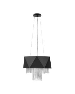 Zuma 6 Light Pendant - Satin Black / Silver