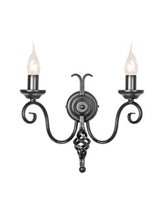 Harlech 2 Light Wall Light - Black