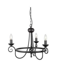 Harlech 3 Light Chandelier - Black