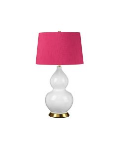 Isla 1 Light Table Light - Aged Brass, White, Pink with Cranberry Pink Shade