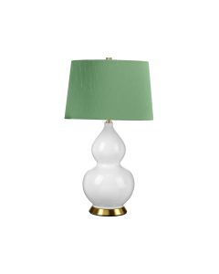 Isla 1 Light Table Light - Aged Brass, White, Green with Okra Green Shade