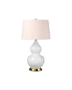 Isla 1 Light Table Light - Aged Brass, White, Pink with Ballerina Pink Shade