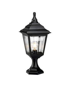 Kerry 1 Light Pedestal / Porch - Black