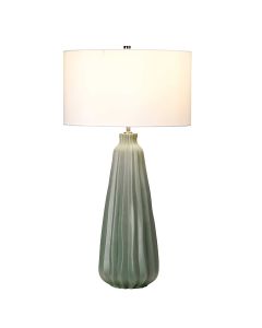 Kew 1 Light Table Lamp - Sage Green with White Shade