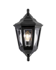 Kinsale 1 Light Flush Lantern Wall Lamp - Black