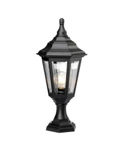 Kinsale 1 Light Pedestal/Porch Lantern - Black