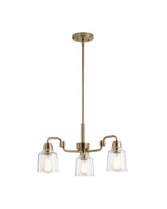 Aivian 3 Light Chandelier - Weathered Brass