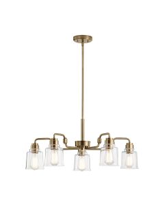 Aivian 5 Light Chandelier - Weathered Brass