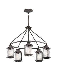 Ashland Bay 5 Light Outdoor Chandelier - Weathered Zinc