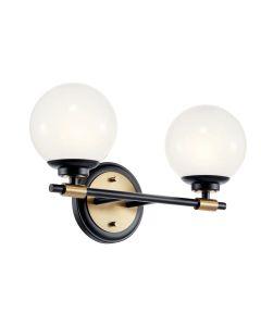 Benno 2 lt Wall Light - Black & Champagne Bronze