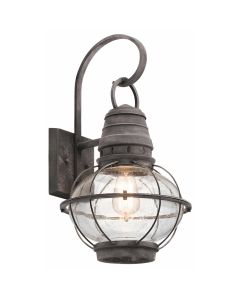 Bridgepoint 1 Light Large Wall Lantern - Weathered Zinc