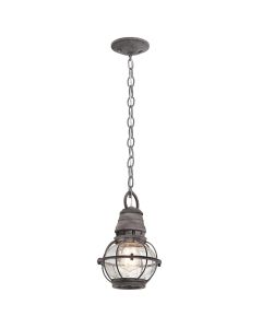 Bridge Point 1 Light Small Chain Lantern - Weathered Zinc