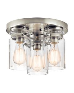 Brinley 3 Light Flush - Brushed Nickel