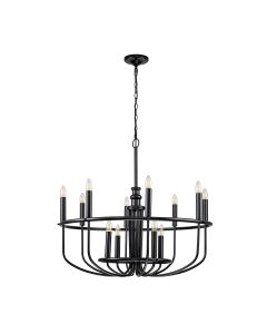 Capitol Hill 12 Light Chandelier - Black