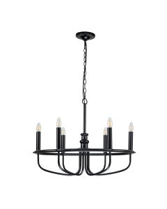 Capitol Hill 6 Light Chandelier - Black