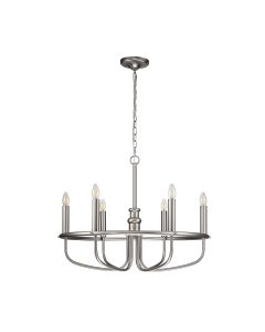 Capitol Hill 6 Light Chandelier - Brushed Nickel