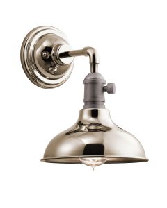 Cobson 1 Light Wall Light - Polished Nickel - Natural Brass