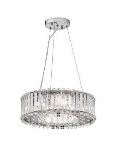 Crystal Skye 6 Light Pendant - Chrome