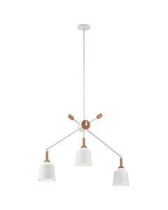 Danika 3 Light Linear Chandelier - White