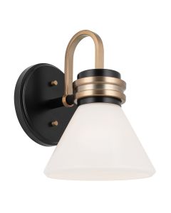 Farum 1 lt Wall Light - Black with Champagne Bronze