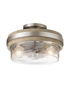 Grand Bank 2 Light Semi-Flush - Distressed Antique Grey