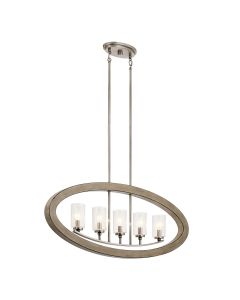 Grand Bank 5 Light Chandelier - Distressed Antique Grey